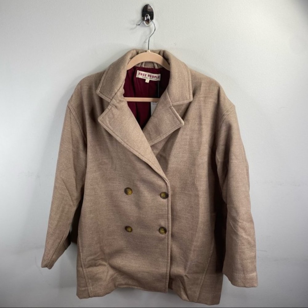 Free People Hannah Slouchy Blazer Camel Pecoat - Picture 2 of 8